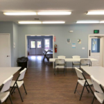 Inside the Community Center Looking Out